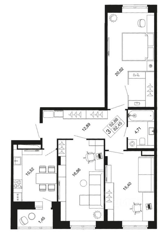 2-BD Apartment Sale, 82.45 sq. m. at Vremena goda, Proletarskaya ulitsa, Aprelevka, Naro-Fominskiy City District, Moscow Region, Russia #1 2-BD Apartment Sale, 82.45 sq. m. at Vremena goda, Proletarskaya ulitsa, Aprelevka, Naro-Fominskiy City District, Moscow Region, Russia #1