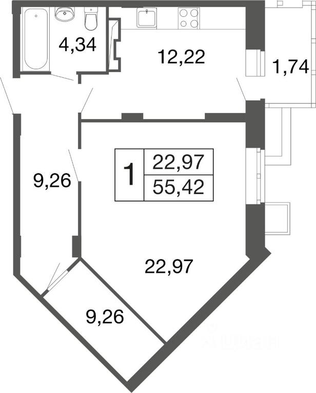 Apartment Sale, 55.42 sq. m. at Vremena goda, Proletarskaya ulitsa, Aprelevka, Naro-Fominskiy City District, Moscow Region, Russia #1 Apartment Sale, 55.42 sq. m. at Vremena goda, Proletarskaya ulitsa, Aprelevka, Naro-Fominskiy City District, Moscow Region, Russia #1