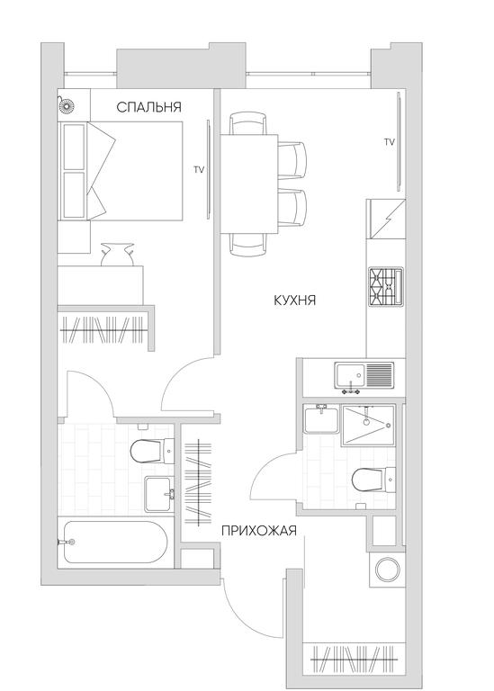 1-BD Apartment Sale, 38.5平方米 at Nice Loft, Avtomobilny Drive, 4, Moscow, Russia #1