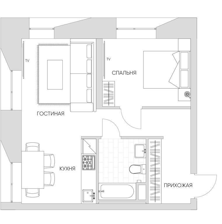 1-BD Apartment Sale, 42.7 sq. m. at Nice Loft, Avtomobilny Drive, 4, Moscow, Russia #1