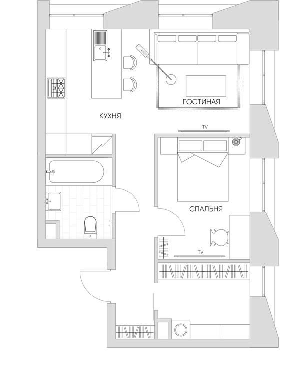 2-BD Apartment Sale, 49.6 sq. m. at Nice Loft, Avtomobilny Drive, 4, Moscow, Russia #1