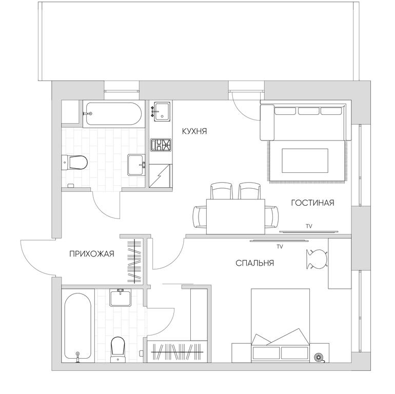 2-BD Apartment Sale, 61.8 sq. m. at Nice Loft, Avtomobilny Drive, 4, Moscow, Russia #1
