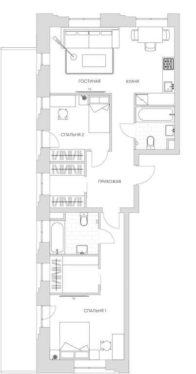 3-BD Apartment Sale, 106.3 sq. m. at Nice Loft, Avtomobilny Drive, 4, Moscow, Russia #1
