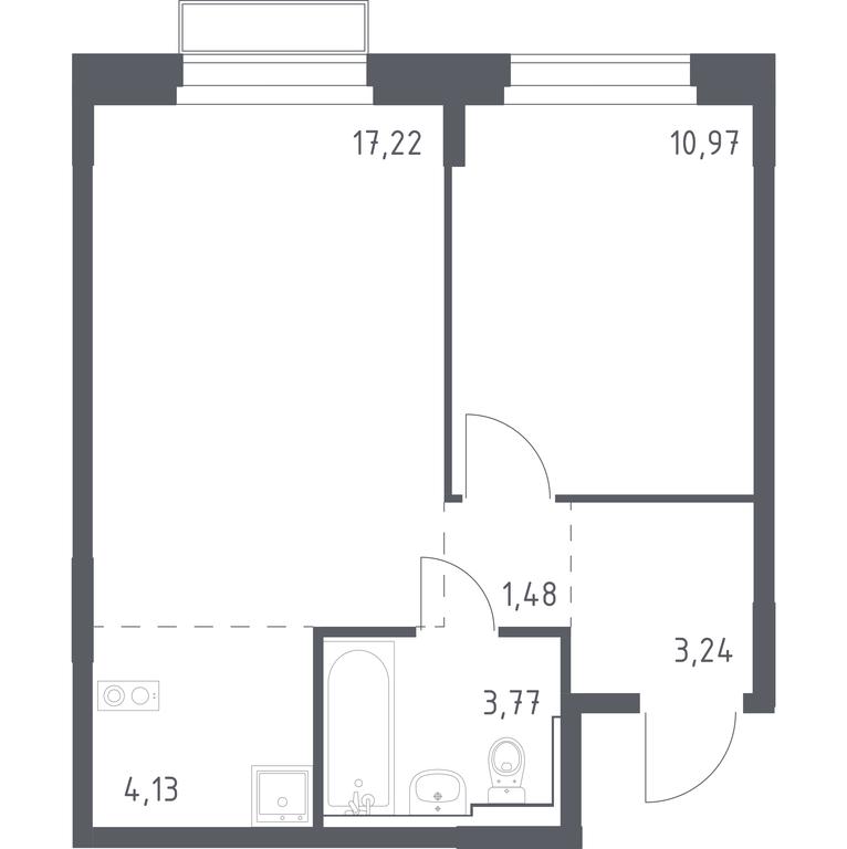 Продажа квартиры, 40,81 м² в ЖК «Новое Внуково», квартал № 38, поселение Кокошкино, Москва, Россия #1