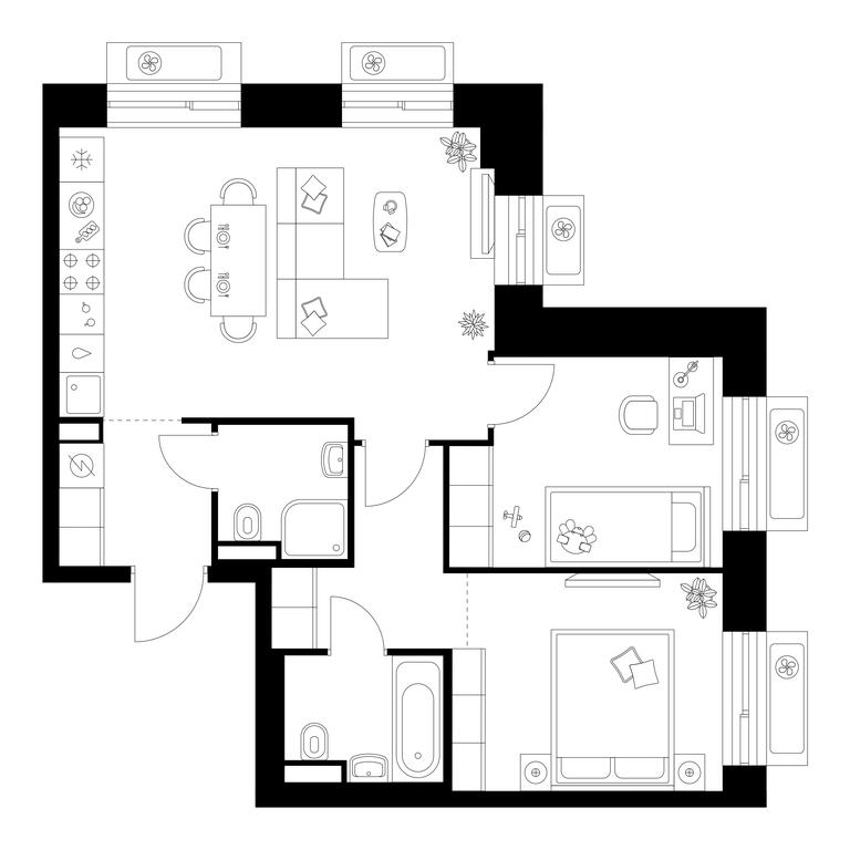 2-BD Apartment Sale, 58 sq. m. at Altufevskoe 53, Алтуфьевское шоссе, 53с11, Москва, Россия #1 2-BD Apartment Sale, 58 sq. m. at Altufevskoe 53, Алтуфьевское шоссе, 53с11, Москва, Россия #1