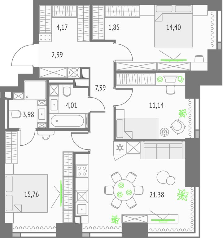 Продажа 3-комн. квартиры, 86,47 м² в ЖК «Upside Towers (Апсайд Тауэрс)», Огородный проезд, 4с1, Москва, Россия #1 Продажа 3-комн. квартиры, 86,47 м² в ЖК «Upside Towers (Апсайд Тауэрс)», Огородный проезд, 4с1, Москва, Россия #1