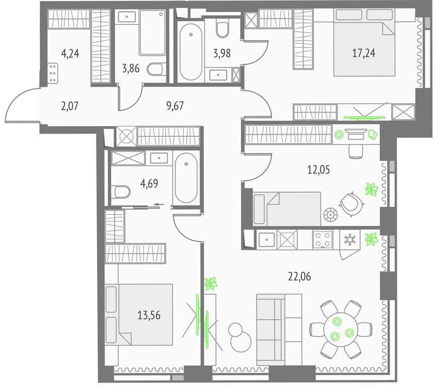 Продажа 3-комн. квартиры, 93,42 м² в ЖК «Upside Towers (Апсайд Тауэрс)», Огородный проезд, 4с1, Москва, Россия #1 Продажа 3-комн. квартиры, 93,42 м² в ЖК «Upside Towers (Апсайд Тауэрс)», Огородный проезд, 4с1, Москва, Россия #1