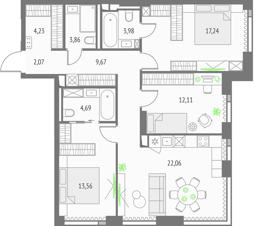 Продажа 3-комн. квартиры, 93,47 м² в ЖК «Upside Towers (Апсайд Тауэрс)», Огородный проезд, 4с1, Москва, Россия #1 Продажа 3-комн. квартиры, 93,47 м² в ЖК «Upside Towers (Апсайд Тауэрс)», Огородный проезд, 4с1, Москва, Россия #1