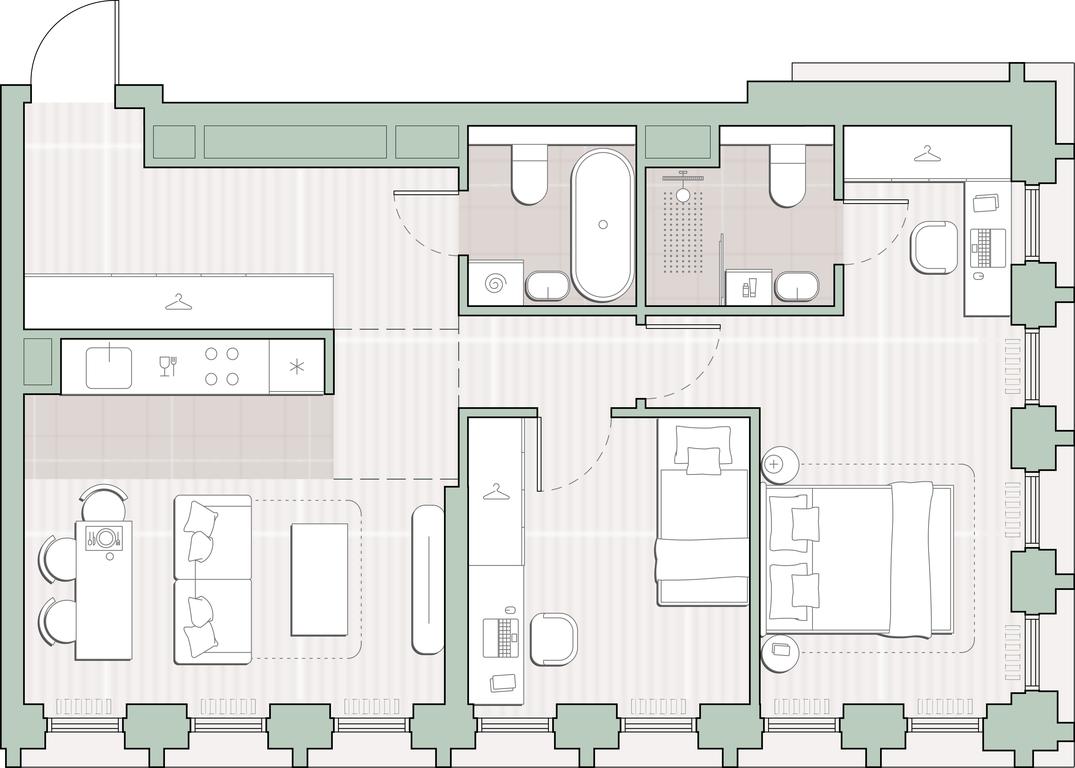 2-BD Apartment Sale, 63.54 sq. m. at Sreda na Kutuzovskom, Ivana Franko Street, Moscow, Russia #1 2-BD Apartment Sale, 63.54 sq. m. at Sreda na Kutuzovskom, Ivana Franko Street, Moscow, Russia #1