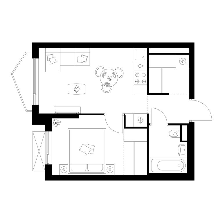 1-BD Apartment Sale, 35.2 sq. m. at Michurinskiy Park, Ozyornaya Street, 44А, Moscow, Russia #1