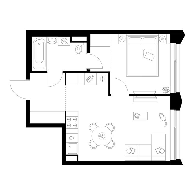 1-BD Apartment Sale, 38.5平方米 at Matveevskiy Park, Ochakovskoye Highway, вл3с11, Moscow, Russia #1