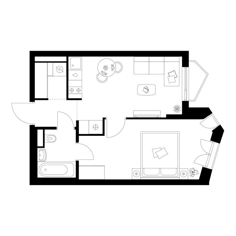 1-BD Apartment Sale, 35.9 sq. m. at Michurinskiy Park, Ozyornaya Street, 44А, Moscow, Russia #1