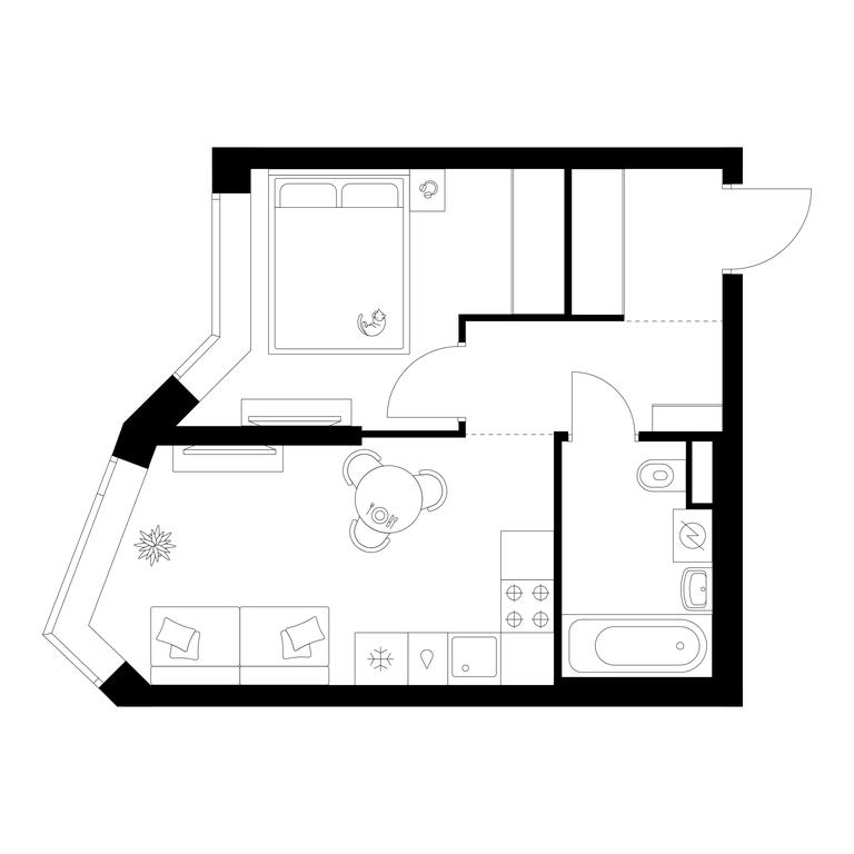 1-BD Apartment Sale, 33.7 sq. m. at Michurinskiy Park, Ozyornaya Street, 44А, Moscow, Russia #1