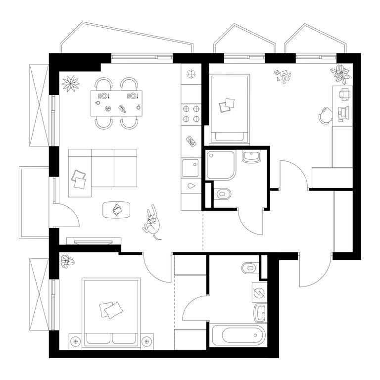 2-BD Apartment Sale, 62.3 sq. m. at Michurinskiy Park, Ozyornaya Street, 44А, Moscow, Russia #1 2-BD Apartment Sale, 62.3 sq. m. at Michurinskiy Park, Ozyornaya Street, 44А, Moscow, Russia #1