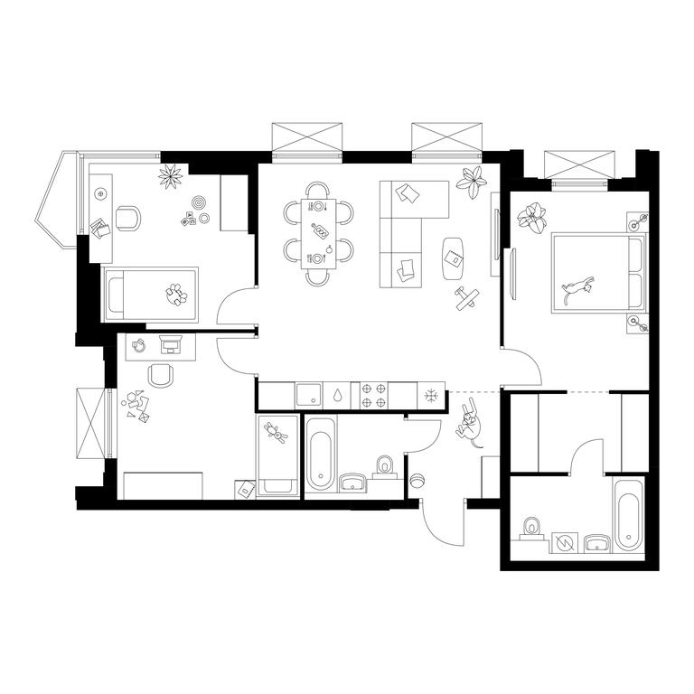 3-BD Apartment Sale, 81.1 sq. m. at Michurinskiy Park, Ozyornaya Street, 44А, Moscow, Russia #1