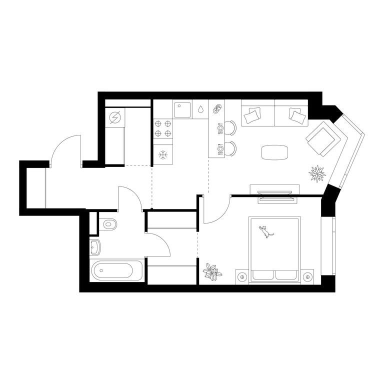 1-BD Apartment Sale, 40.8 sq. m. at Michurinskiy Park, Ozyornaya Street, 44А, Moscow, Russia #1