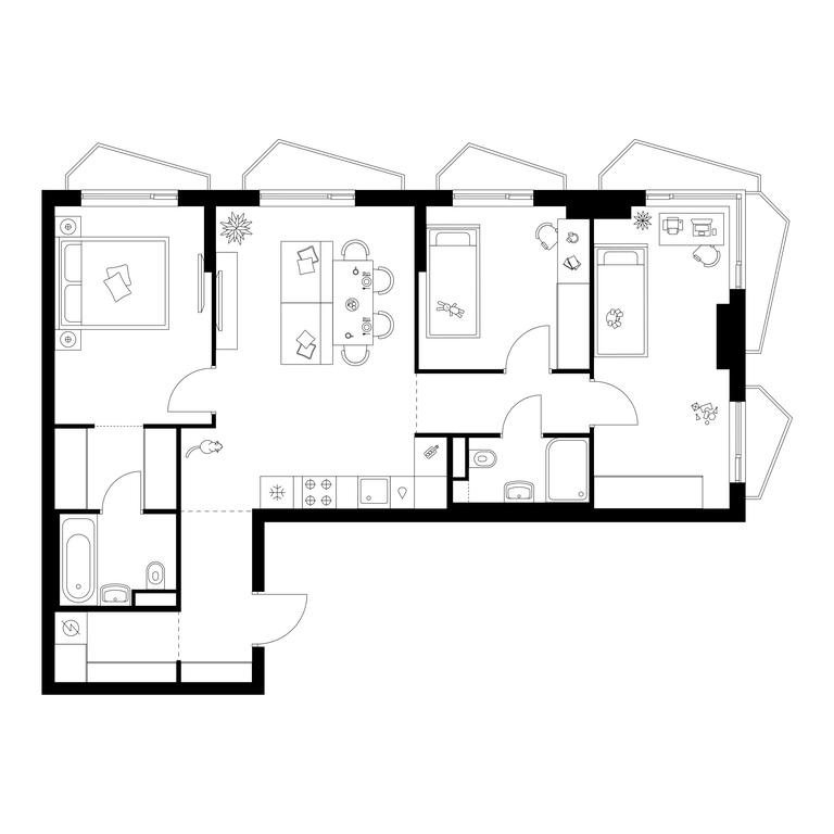 3-BD Apartment Sale, 77 sq. m. at Michurinskiy Park, Ozyornaya Street, 44А, Moscow, Russia #1