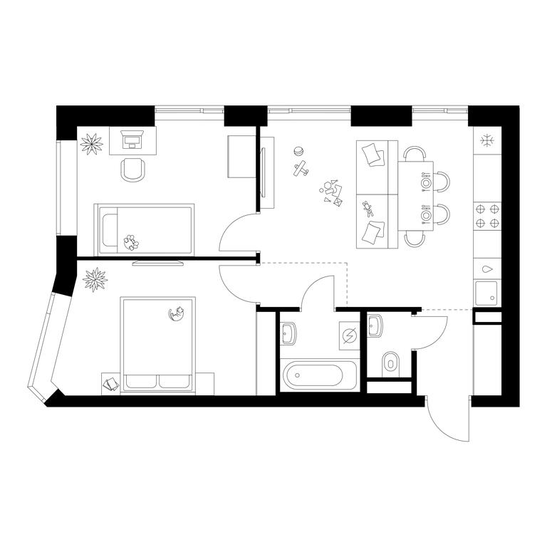 2-BD Apartment Sale, 50.4 sq. m. at Michurinskiy Park, Ozyornaya Street, 44А, Moscow, Russia #1