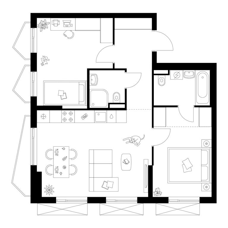 2-BD Apartment Sale, 61.9 sq. m. at Michurinskiy Park, Ozyornaya Street, 44А, Moscow, Russia #1 2-BD Apartment Sale, 61.9 sq. m. at Michurinskiy Park, Ozyornaya Street, 44А, Moscow, Russia #1