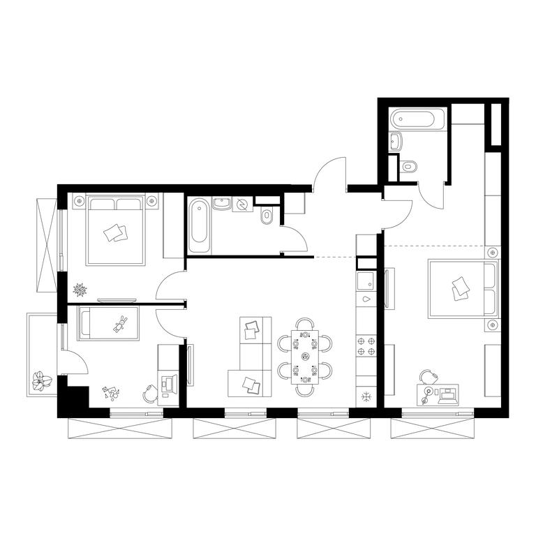 3-BD Apartment Sale, 81.2平方米 at Michurinskiy Park, Ozyornaya Street, 44А, Moscow, Russia #1 3-BD Apartment Sale, 81.2平方米 at Michurinskiy Park, Ozyornaya Street, 44А, Moscow, Russia #1
