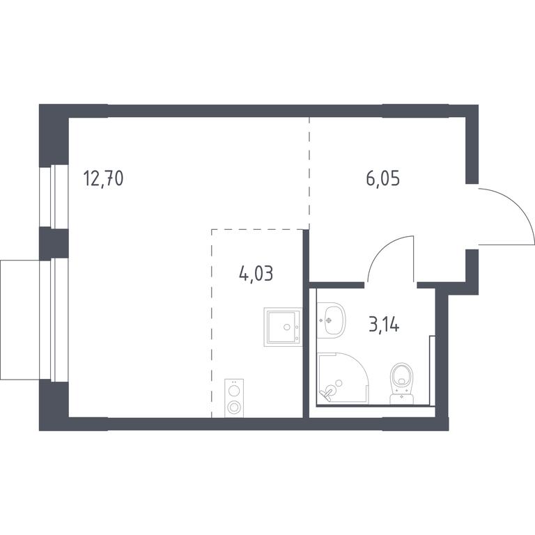 Apartment Sale, 25.92 sq. m. at Novoe Vnukovo, kvartal № 38, Kokoshkino Settlement, Moscow, Russia #1