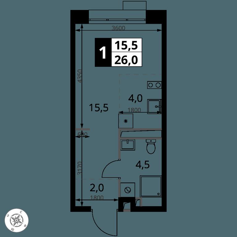 Apartment Sale, 26 sq. m. at 1-y Salarevskiy, Kiyevskoye Highway, Moskovskiy Settlement, Moscow, Russia #2