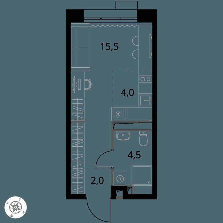Apartment Sale, 26 sq. m. at 1-y Salarevskiy, Kiyevskoye Highway, Moskovskiy Settlement, Moscow, Russia #1