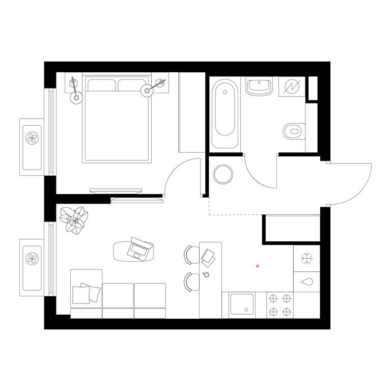 1-BD Apartment Sale, 31.1平方米 at Belaya Dacha Park, mikrorayon Parkovy, 1, Kotelniki, Moscow Region, Russia #2
