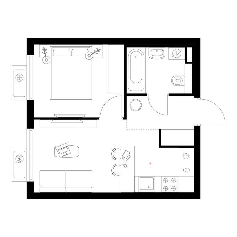 1-BD Apartment Sale, 30.9 sq. m. at Belaya Dacha Park, mikrorayon Parkovy, 1, Kotelniki, Moscow Region, Russia #2