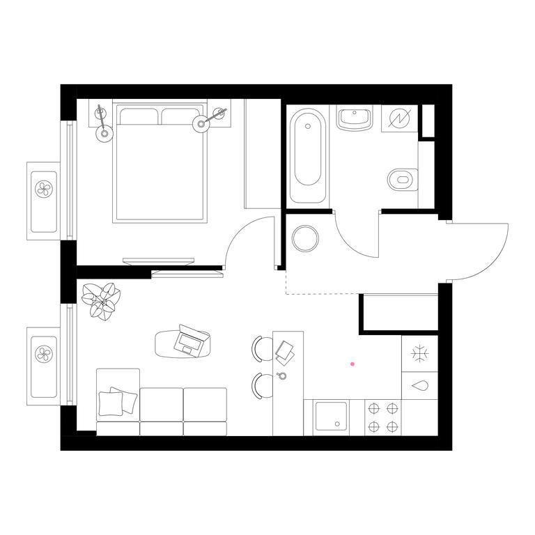 1-BD Apartment Sale, 31.1 sq. m. at Belaya Dacha Park, mikrorayon Parkovy, 1, Kotelniki, Moscow Region, Russia #1