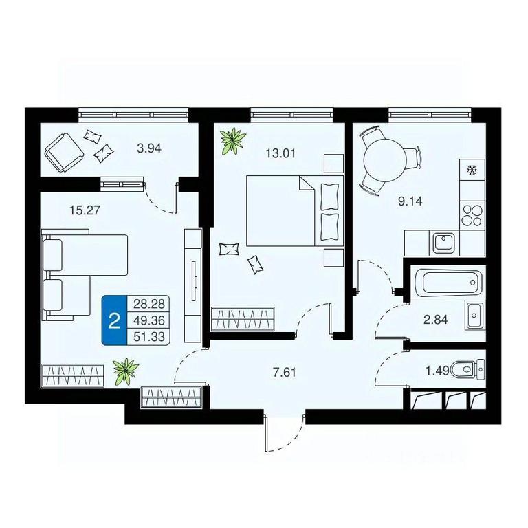1-BD Apartment Sale, 51.33平方米 at Khimki Taym, mikrorayon Planernaya, Khimki, Moscow Region, Russia #1 1-BD Apartment Sale, 51.33平方米 at Khimki Taym, mikrorayon Planernaya, Khimki, Moscow Region, Russia #1
