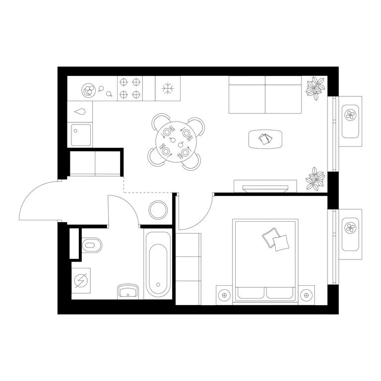 1-BD Apartment Sale, 32.3平方米 at Yaroslavskij kvartal, Yaroslavskiy Drive, 116, Korolyov, Moscow Region, Russia #1