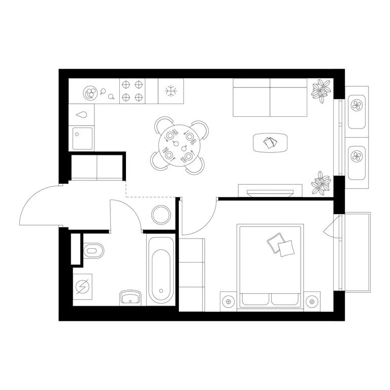 1-BD Apartment Sale, 32.6平方米 at Yaroslavskij kvartal, Yaroslavskiy Drive, 116, Korolyov, Moscow Region, Russia #1