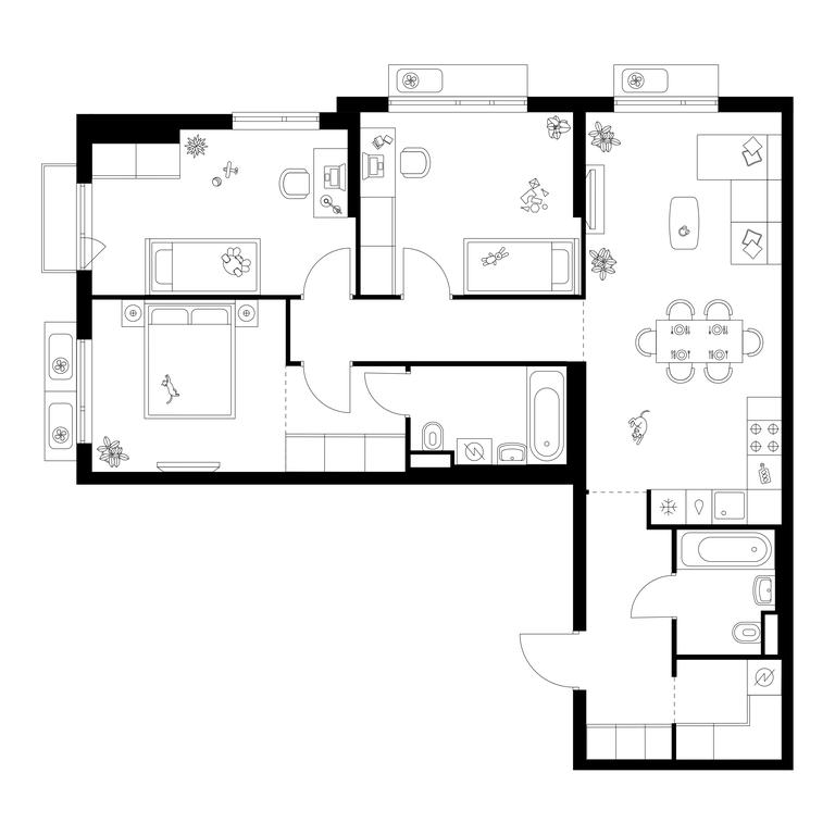 3-BD Apartment Sale, 84.4平方米 at Yaroslavskij kvartal, Yaroslavskiy Drive, 116, Korolyov, Moscow Region, Russia #1