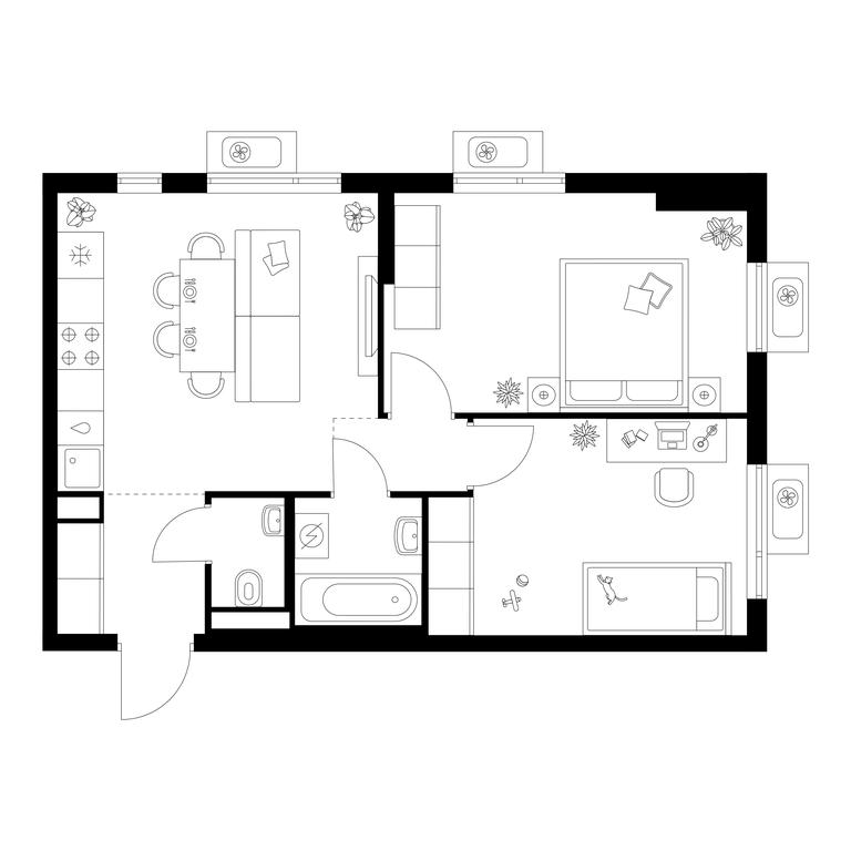 2-BD Apartment Sale, 51.6平方米 at Yaroslavskij kvartal, Yaroslavskiy Drive, 116, Korolyov, Moscow Region, Russia #1 2-BD Apartment Sale, 51.6平方米 at Yaroslavskij kvartal, Yaroslavskiy Drive, 116, Korolyov, Moscow Region, Russia #1