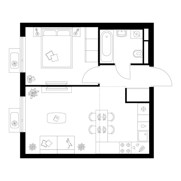 1-BD Apartment Sale, 38.2平方米 at Yaroslavskij kvartal, Yaroslavskiy Drive, 116, Korolyov, Moscow Region, Russia #1
