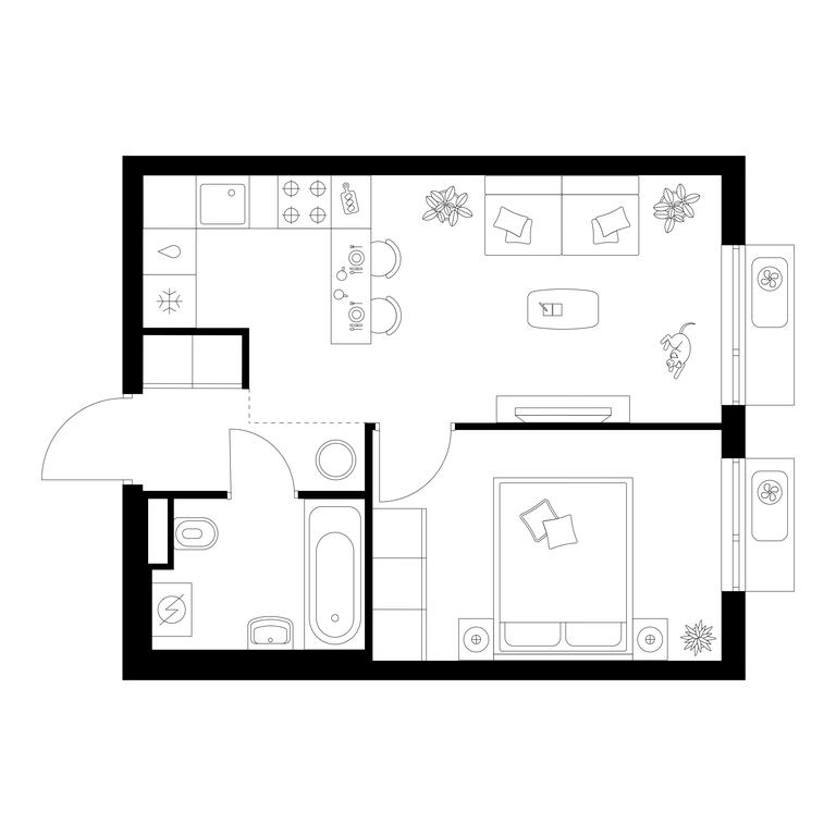 1-BD Apartment Sale, 34.2平方米 at Yaroslavskij kvartal, Yaroslavskiy Drive, 116, Korolyov, Moscow Region, Russia #1