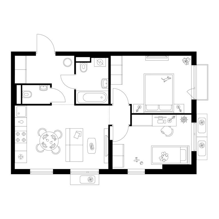 2-BD Apartment Sale, 51.4平方米 at Yaroslavskij kvartal, Yaroslavskiy Drive, 116, Korolyov, Moscow Region, Russia #1
