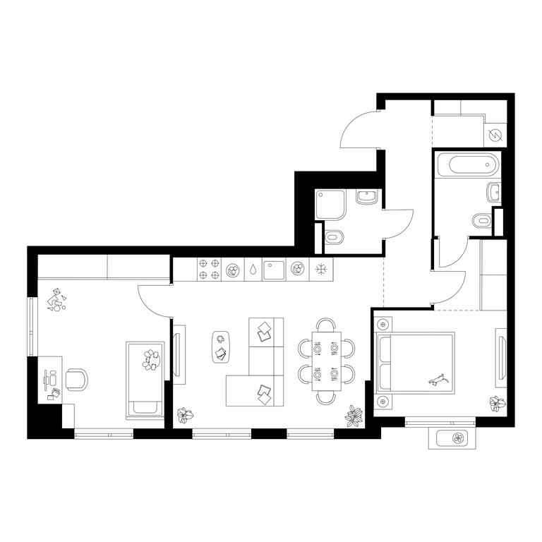 2-BD Apartment Sale, 62.8平方米 at Yaroslavskij kvartal, Yaroslavskiy Drive, 116, Korolyov, Moscow Region, Russia #1 2-BD Apartment Sale, 62.8平方米 at Yaroslavskij kvartal, Yaroslavskiy Drive, 116, Korolyov, Moscow Region, Russia #1
