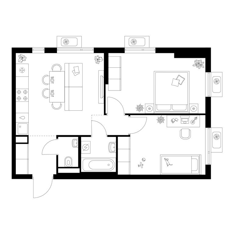 2-BD Apartment Sale, 51.5平方米 at Yaroslavskij kvartal, Yaroslavskiy Drive, 116, Korolyov, Moscow Region, Russia #1 2-BD Apartment Sale, 51.5平方米 at Yaroslavskij kvartal, Yaroslavskiy Drive, 116, Korolyov, Moscow Region, Russia #1