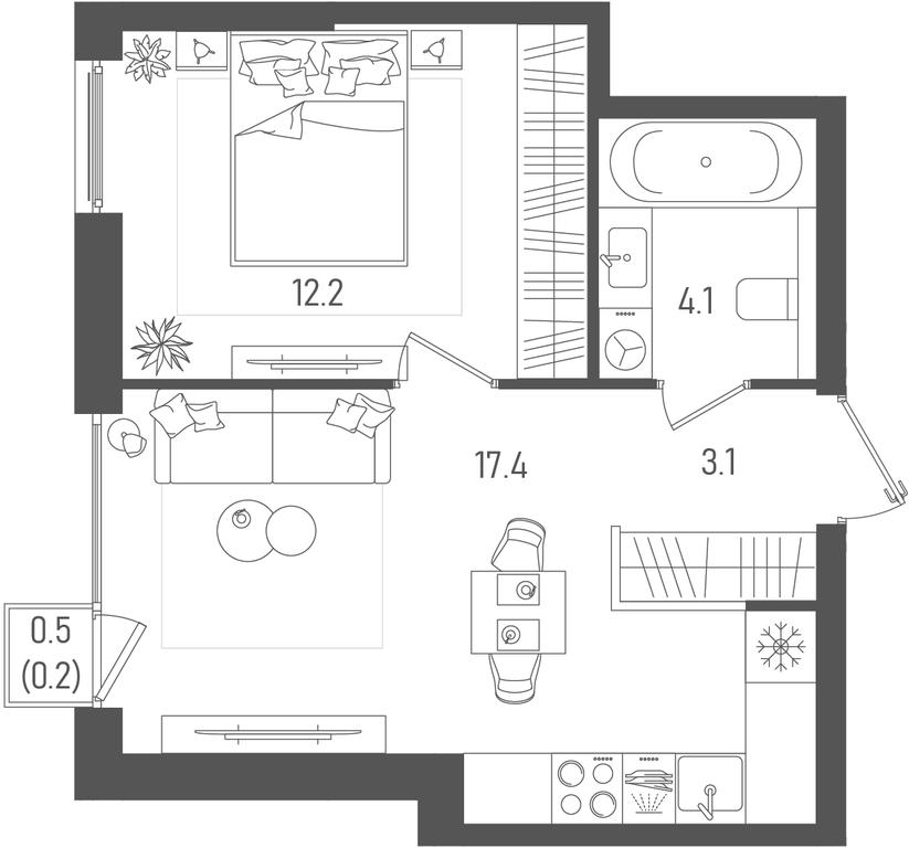 1-BD Apartment Sale, 37平方米 at Pave, 2nd Paveletsky Drive, Moscow, Russia #1 1-BD Apartment Sale, 37平方米 at Pave, 2nd Paveletsky Drive, Moscow, Russia #1