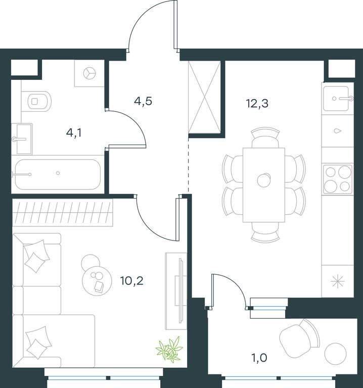 Apartment Sale, 32.1 sq. m. at Gorod V lesu, Gorod V Lesu Residential Complex, Village of Otradnoye, Krasnogorsk Urban District, Moscow Region, Russia #2