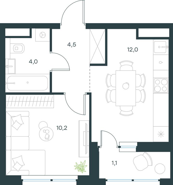 Apartment Sale, 31.8 sq. m. at Gorod V lesu, Gorod V Lesu Residential Complex, Village of Otradnoye, Krasnogorsk Urban District, Moscow Region, Russia #2