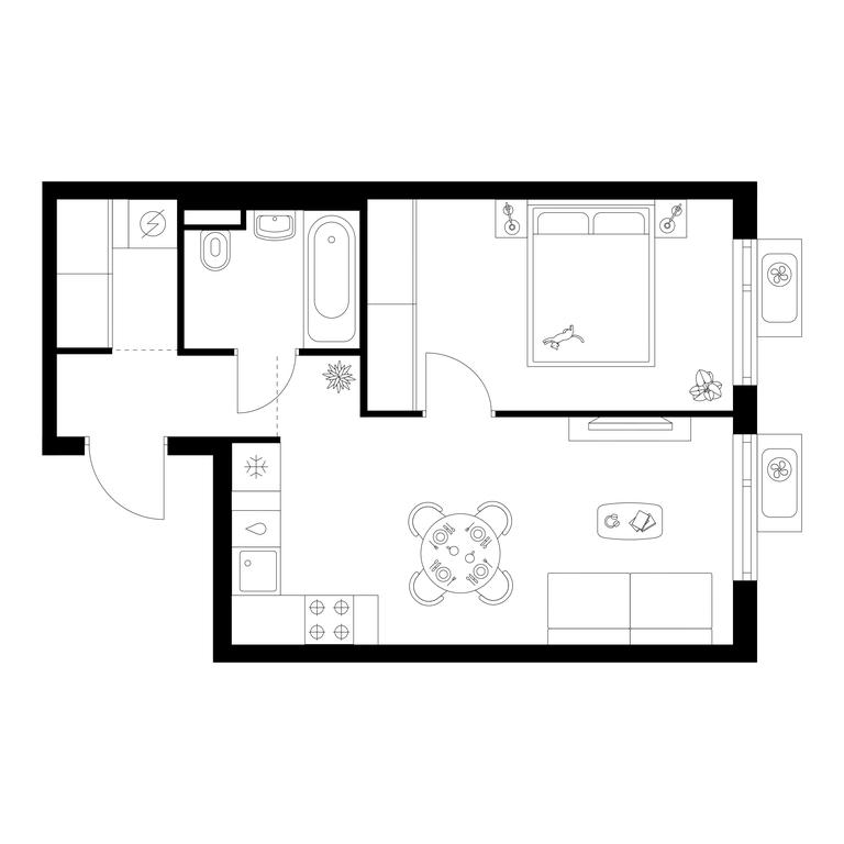 1-BD Apartment Sale, 38.5平方米 at Yaroslavskij kvartal, Yaroslavskiy Drive, 116, Korolyov, Moscow Region, Russia #1