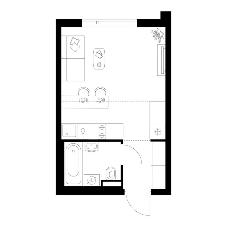Apartment Sale, 23.8平方米 at Yaroslavskij kvartal, Yaroslavskiy Drive, 116, Korolyov, Moscow Region, Russia #1