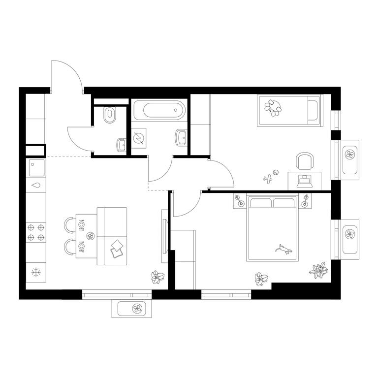 2-BD Apartment Sale, 51.5平方米 at Yaroslavskij kvartal, Yaroslavskiy Drive, 116, Korolyov, Moscow Region, Russia #1 2-BD Apartment Sale, 51.5平方米 at Yaroslavskij kvartal, Yaroslavskiy Drive, 116, Korolyov, Moscow Region, Russia #1