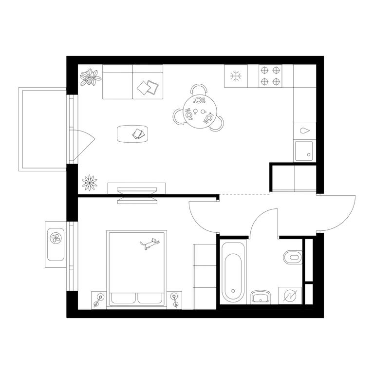 1-BD Apartment Sale, 39平方米 at Yaroslavskij kvartal, Yaroslavskiy Drive, 116, Korolyov, Moscow Region, Russia #1