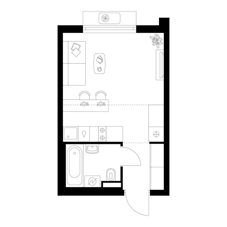 Apartment Sale, 23.8平方米 at Yaroslavskij kvartal, Yaroslavskiy Drive, 116, Korolyov, Moscow Region, Russia #1