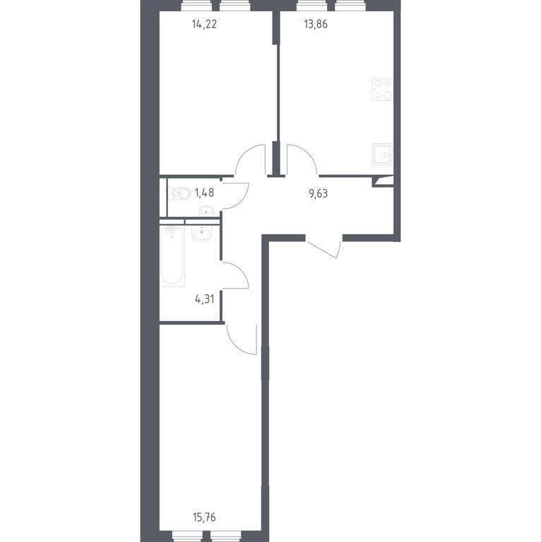 1-BD Apartment Sale, 59.26 sq. m. at Ostafevo, Ostafyevskoe Highway, 12к1, Ryazanovskoe Settlement, Moscow, Russia #1 1-BD Apartment Sale, 59.26 sq. m. at Ostafevo, Ostafyevskoe Highway, 12к1, Ryazanovskoe Settlement, Moscow, Russia #1