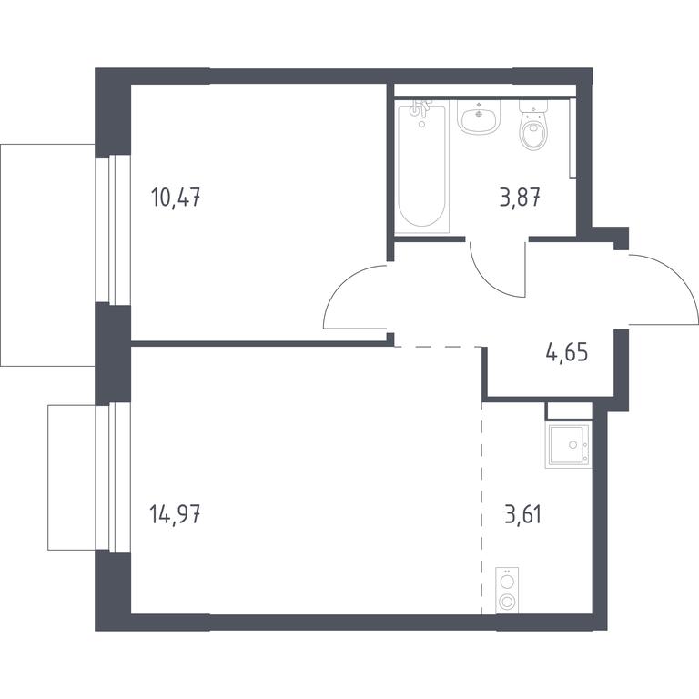 Apartment Sale, 37.57 sq. m. at Novoe Vnukovo, kvartal № 38, Kokoshkino Settlement, Moscow, Russia #1 Apartment Sale, 37.57 sq. m. at Novoe Vnukovo, kvartal № 38, Kokoshkino Settlement, Moscow, Russia #1